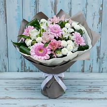Букет цветов из:  Герберы, Альстромерии и Хризантемы в Толмачёво Новосибирская область