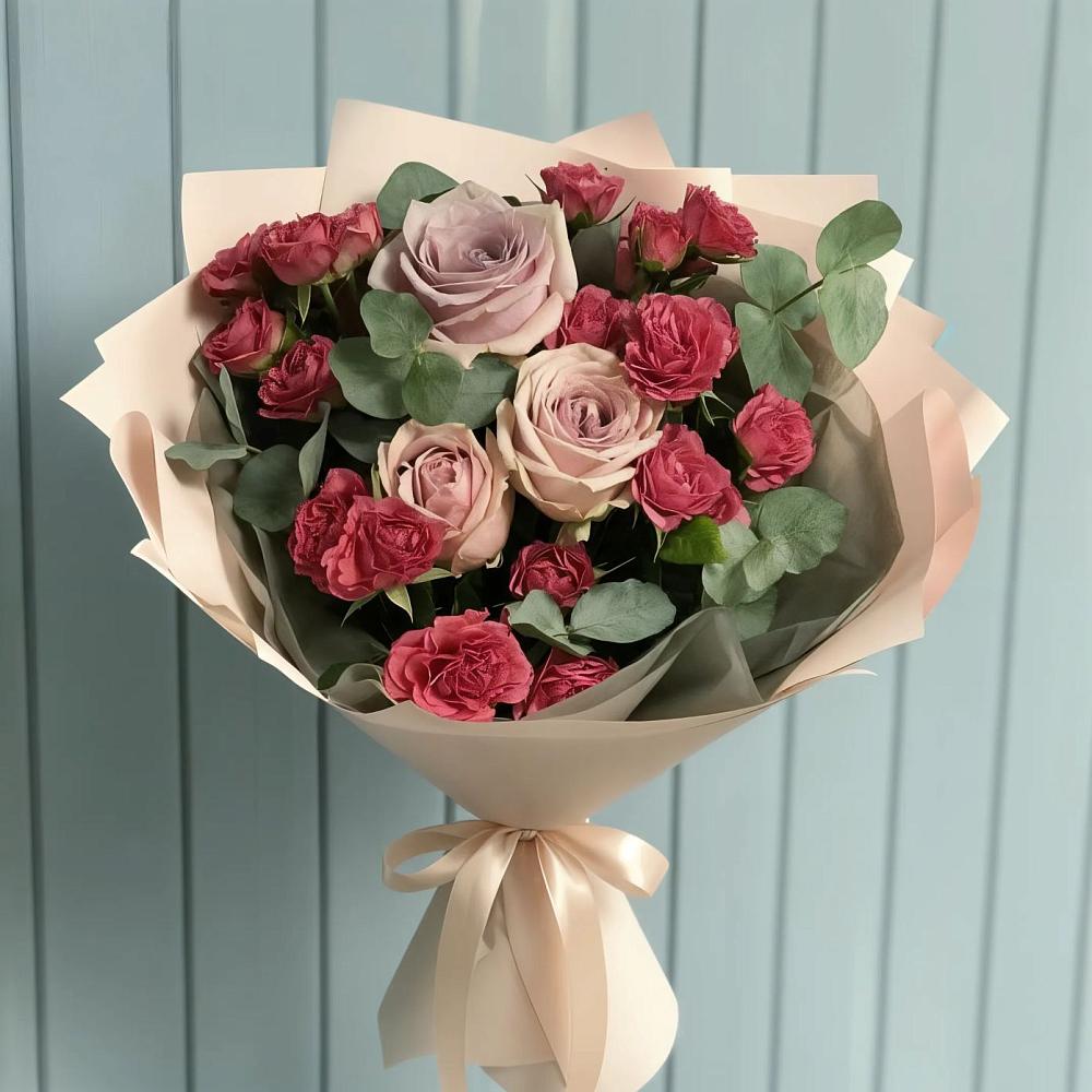 Букет цветов из: Гвоздики и Розы в Толмачёво Новосибирская область