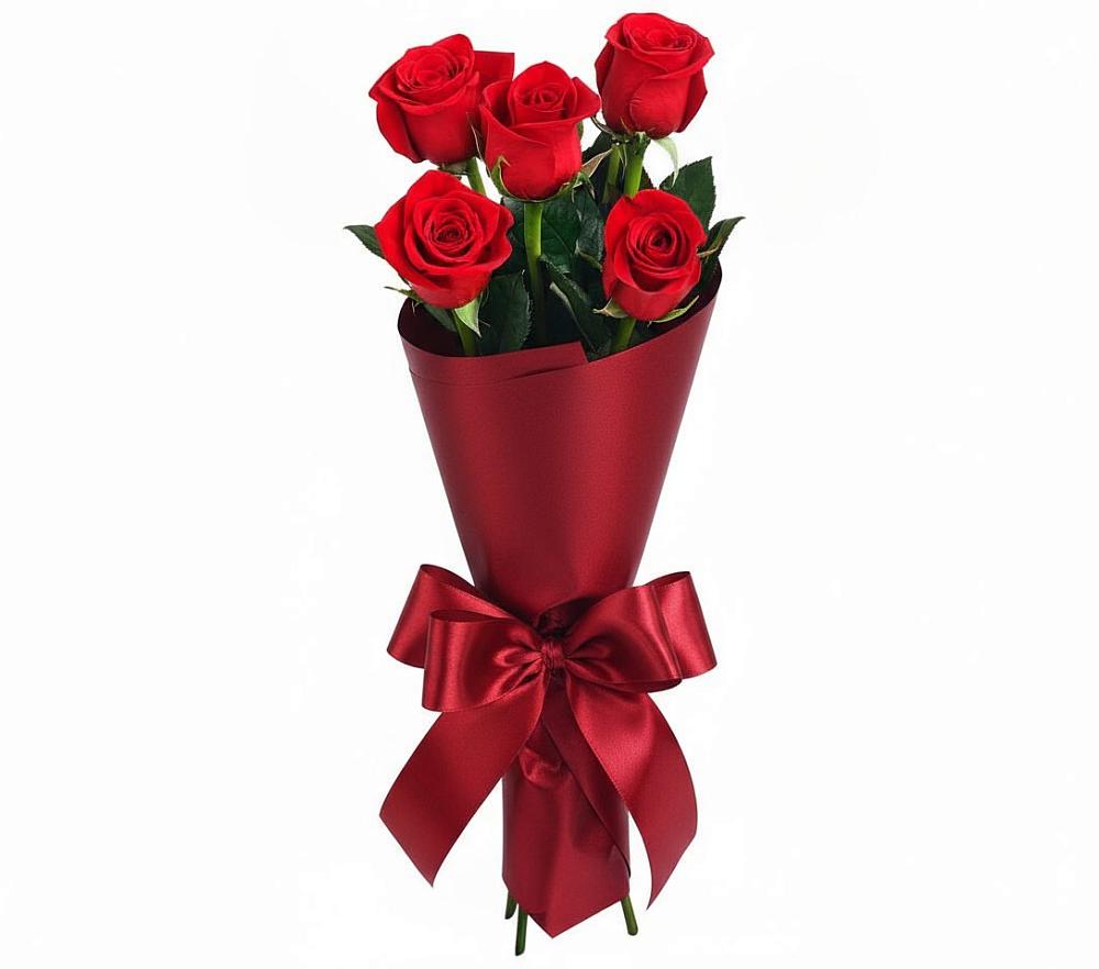 Букет 5 Красных роз Эдлесс Лав в Толмачёво Новосибирская область