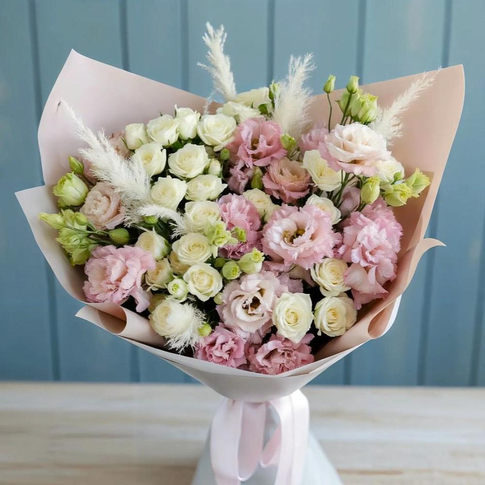 Букет цветов из: Альстромерии и Розы в Толмачёво Новосибирская область