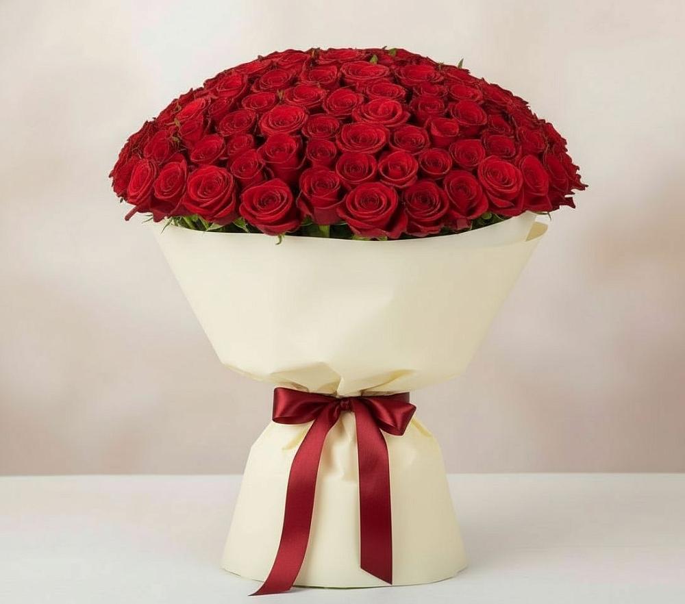Букет 101 Красная роза Милано в Толмачёво Новосибирская область