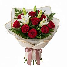 Букет цветов из:  Лилии и Розы в Толмачёво Новосибирская область