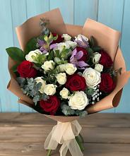 Букет цветов из:  Розы и Альстромерии в Толмачёво Новосибирская область