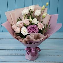 Букет цветов из:  Розы и Лизиантусы в Толмачёво Новосибирская область
