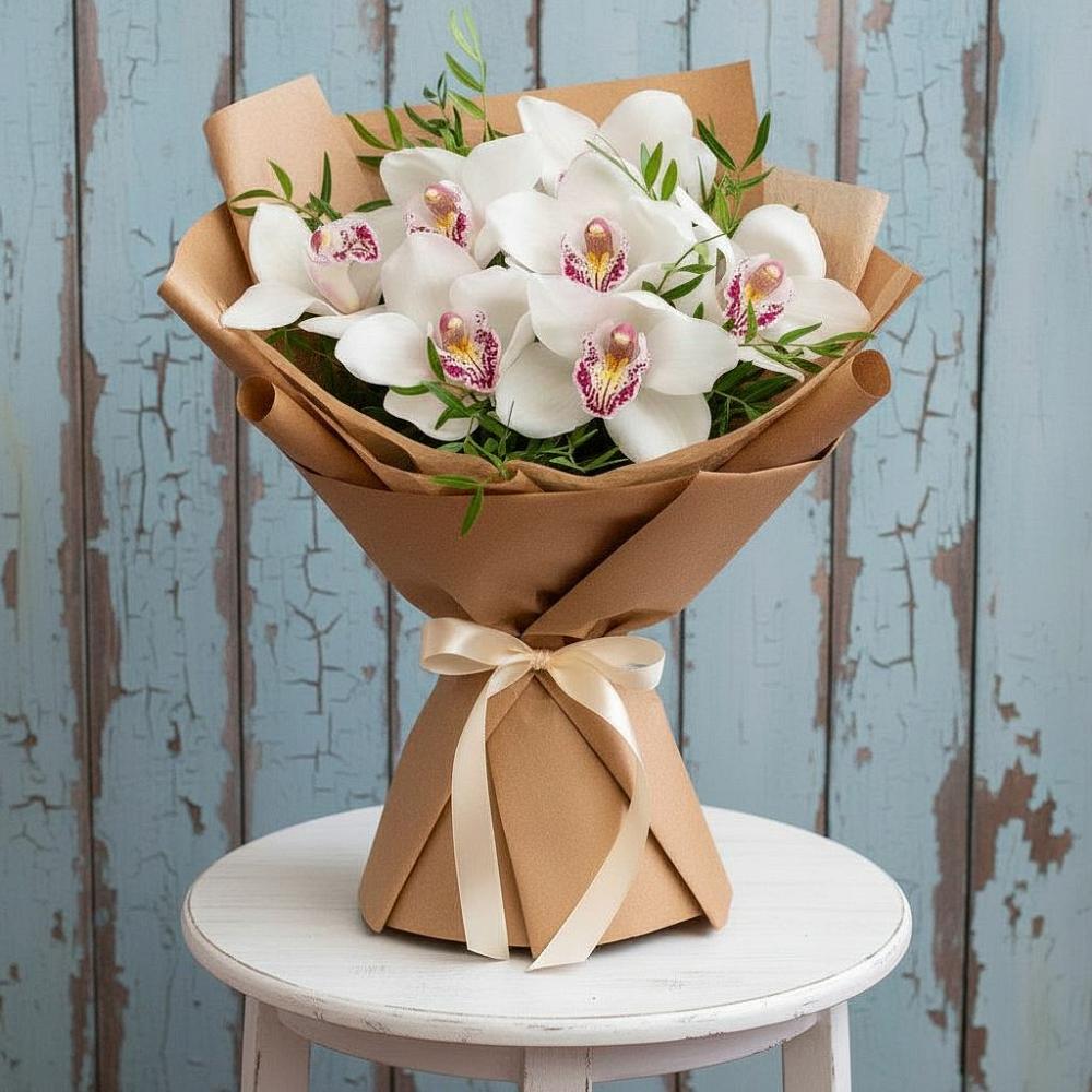 Букет цветов из: Орхидеи и Розы в Толмачёво Новосибирская область