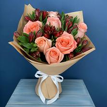 Букет цветов из:  Розы и Альстромерии в Толмачёво Новосибирская область