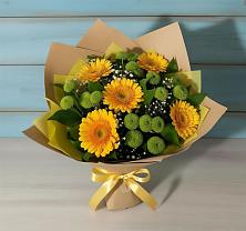 Букет цветов из:  Герберы и Хризантемы в Толмачёво Новосибирская область