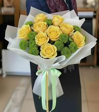 Букет цветов из:  Хризантемы и Розы в Толмачёво Новосибирская область