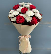 Букет цветов из:  Розы и Хризантемы в Толмачёво Новосибирская область