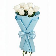 Букет 7 белых роз Проуд в Толмачёво Новосибирская область