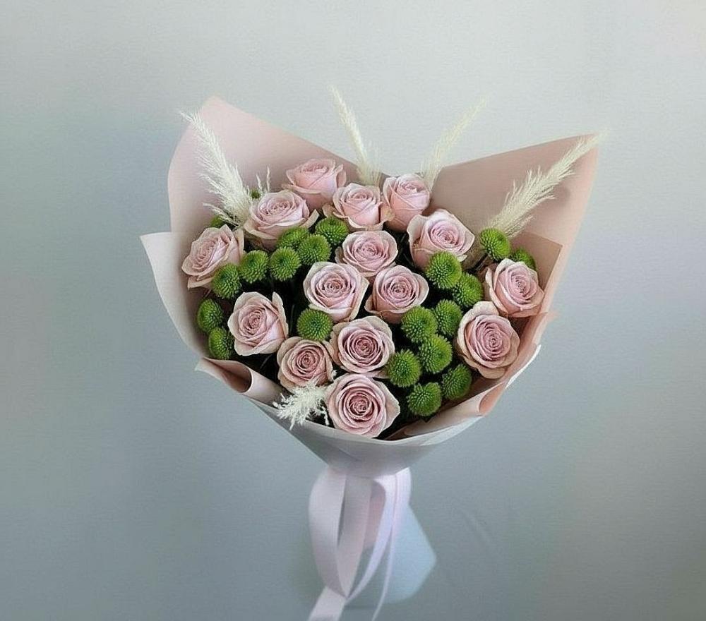 Букет цветов из: Розы и Хризантемы в Толмачёво Новосибирская область