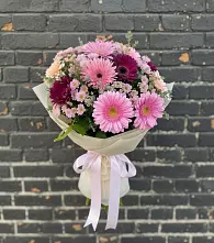 Букет цветов из:  Герберы и Хризантемы в Толмачёво Новосибирская область