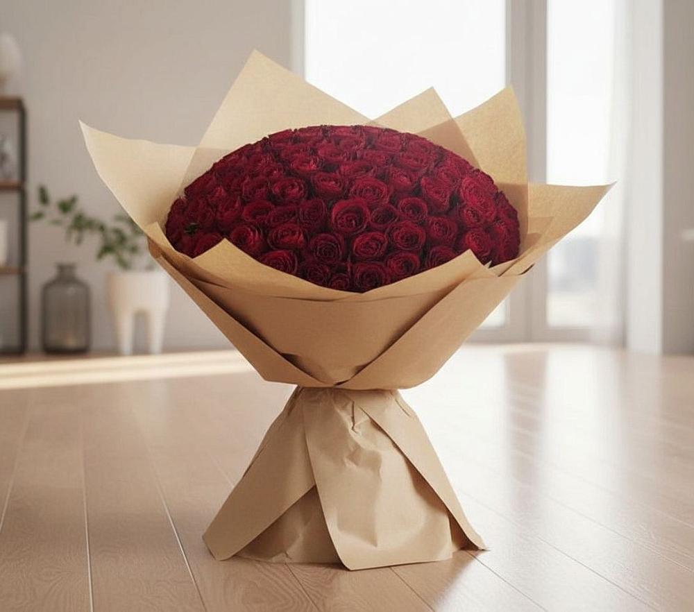 Букет 101 Красная роза в Толмачёво Новосибирская область