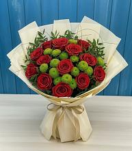 Букет цветов из:  Розы и Хризантемы в Толмачёво Новосибирская область