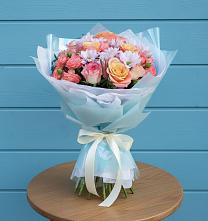 Букет цветов из:  Хризантемы и Розы в Толмачёво Новосибирская область