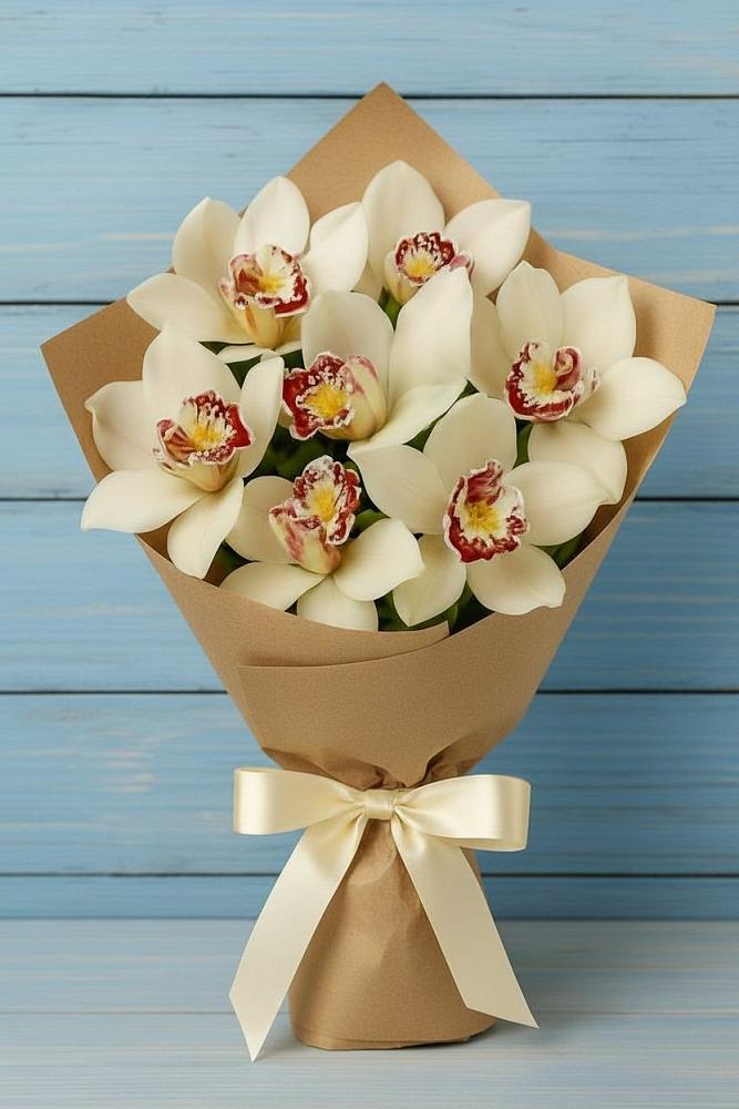 Букет цветов из: Орхидеи и Розы в Толмачёво Новосибирская область