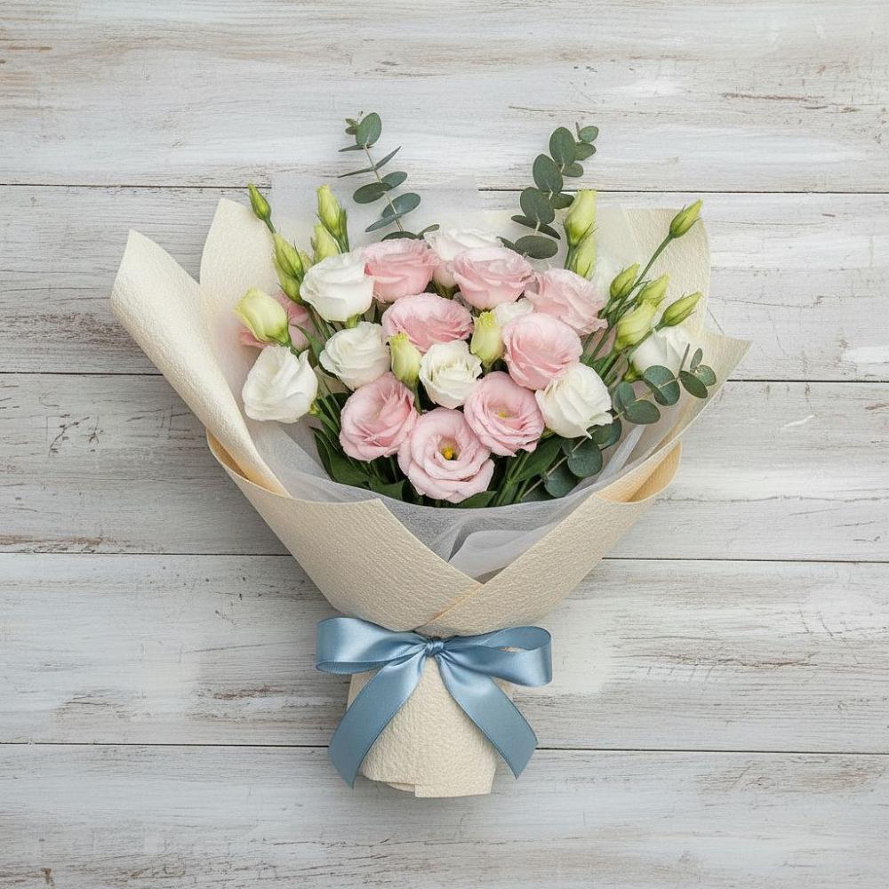 Букет цветов из: Лизиантусы в Толмачёво Новосибирская область